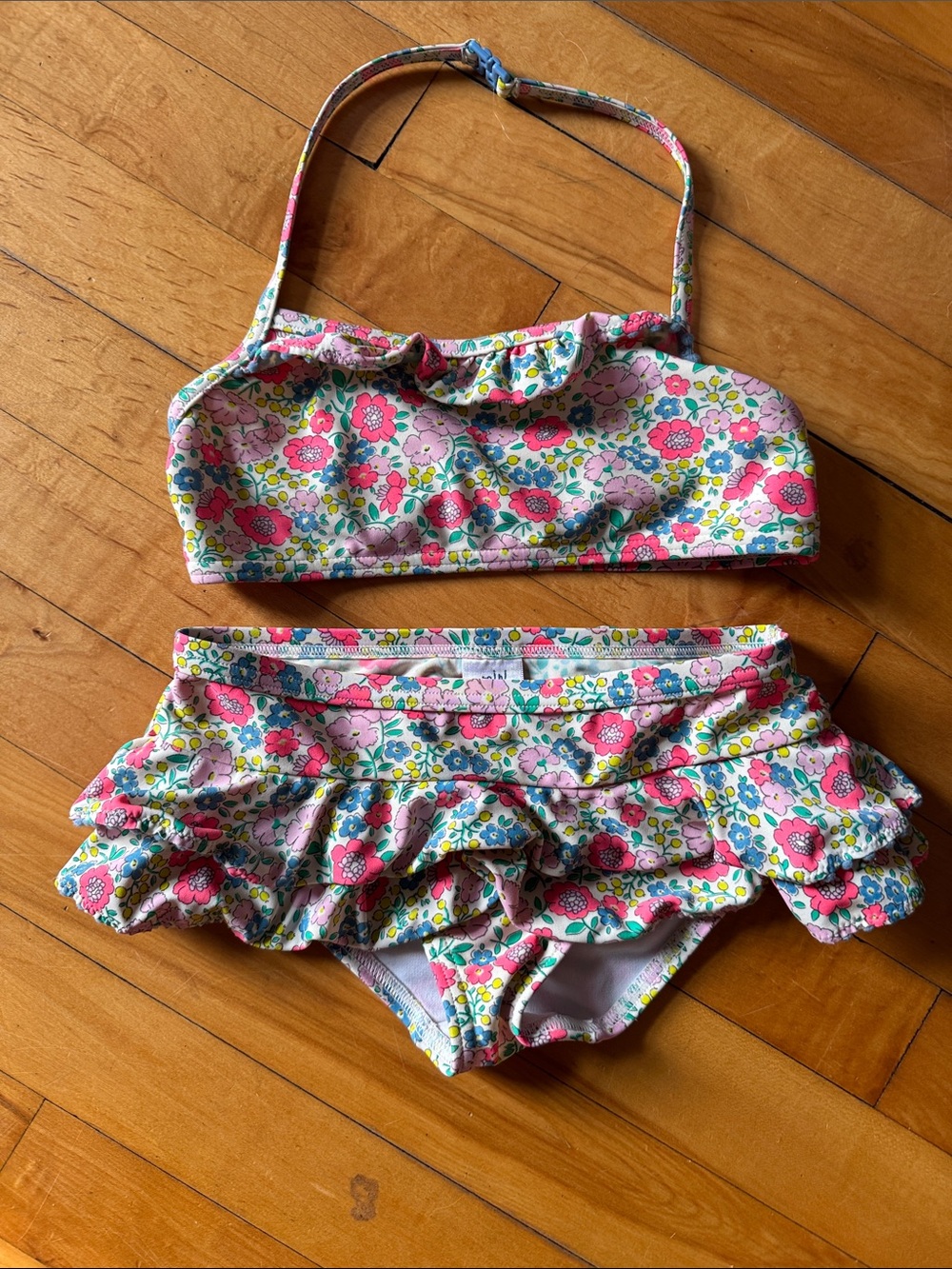 Boden Girls 6-7Y Floral Two-Piece Swim